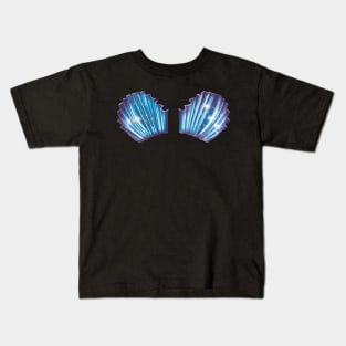 Shell mermaid bra (violet blue) Kids T-Shirt